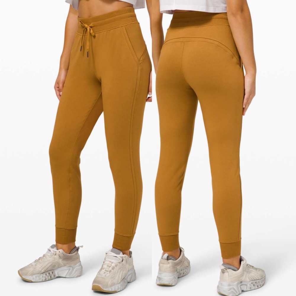 Lululemon Warm Down Jogger High Rise Spiced Bronze Mustard Womens Size 6 Modal